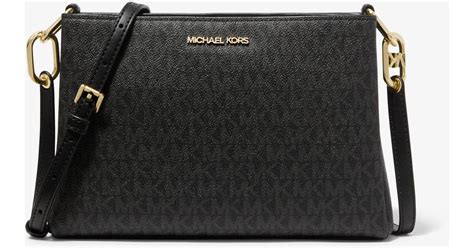 michael kors trisha black|trisha leather crossbody bag.